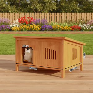 Dış Mekan Lüks Masif Ahşap Üçgen Köpek Mobilyası Kedi Köpek Kulübesi Evrensel Su Geçirmez Yağmur Geçirmez Soğuğa Dayanıklı Büyük Her Mevsim - Product Image 5