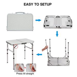 थोक 60x40 चांदी एल्यूमीनियम तह हल्के टिकाऊ वाटरप्रूफ आउटडोर bq पिछवाड़े की मेज आसान ले के लिए - Product Image 6