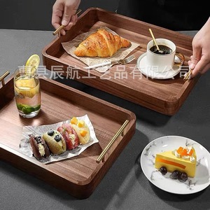 Plateau de service rectangulaire en bambou 35x25x5,3 cm, style simple, pour le petit-déjeuner, les collations, le café, le rangement, usage domestique - Product Image 3