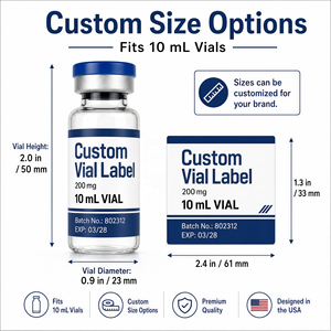 Etichette Adesive Personalizzate per Flaconcini 2ml 3ml 10ml, Impermeabili e Olografiche, per Medicinali - Product Image 5
