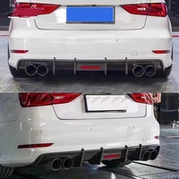 Diffuseur arrière en fibre de carbone pour Audi A3 S3 8V avec éclairage LED, kit carrosserie pour Audi A3 S3 8V 2013 2014 2015 2016
