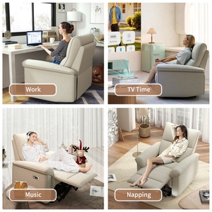Sofá Eléctrico Reclinable de PU <span class=keywords><strong>para</strong></span> Sala de Estar, Moderno y Lujoso, de una Sola Plaza, <span class=keywords><strong>para</strong></span> Apartamento o Villa - Product Image 5