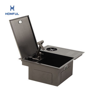 HOMFUL Boat RV PVD lavabo a mano rubinetto piegato per Caravan lavello in acciaio inox a nido d'ape pannello RV lavello - Product Image 1