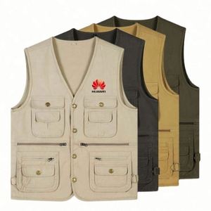 Chaleco de Algodón Puro de Alta Calidad para Hombre, con Múltiples Bolsillos, para Pesca, Trabajo al Aire Libre - Product Image 5
