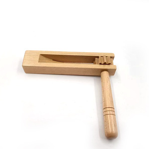 Commercio all'ingrosso strumento a percussione custom <span class=keywords><strong>noise</strong></span> <span class=keywords><strong>maker</strong></span> in legno di castanet cassa armonica batacchio a mano - Product Image 3