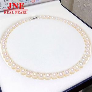 Regalo para el Día <span class=keywords><strong>de</strong></span> la Madre, Collar <span class=keywords><strong>de</strong></span> Perlas <span class=keywords><strong>de</strong></span> Agua Dulce Blancas, Casi Redondas, <span class=keywords><strong>de</strong></span> 9-10 mm, con Luz Intensa y Casi Sin Imperfecciones, para Su <span class=keywords><strong>Suegra</strong></span> - Product Image 1