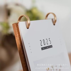 Custom Photo Wooden Desk <b>Calendar</b> 2025 Retro Design For Office Home Decor Gift - Product Image 3