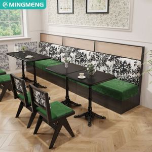 Nordic Retro Dining <b>Chairs</b> with Rattan Solid Wood Restaurant Sets Booth Sofa Cafe <b>Tables</b> <b>and</b> <b>Chairs</b> - Product Image 5