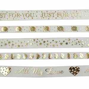 Ruban en organza scintillant de luxe, multi-longueurs (0,9 cm/1,6 cm), avec texte doré « Love », haute ténacité, pour décorations de demande en mariage et anniversaires - Product Image 2