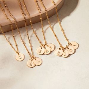 925 plata esterlina 14K/18K chapado en oro Vermeil joyería fina diseño clásico personalizado tres alfabeto inicial letra encanto collar - Product Image 4