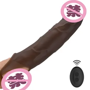 Fernbedienung Vibrierende Penis hülle Silikon Dildo Vibrator Penis vergrößerung Vibrator Tragbarer Vagina Stimulation dildo Für Männer