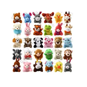 Decoración de llavero de felpa de animales pequeños bonitos para fiestas temáticas Mini juego de juguetes de animales de peluche