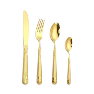 Ensemble de couverts de salle à manger de luxe en métal vaisselle en acier inoxydable moderne écologique lavable au lave-vaisselle pour la fête à la maison et l'utilisation de cadeaux - Product Image 1