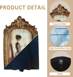Cadre photo rétro doré en résine avec verre HD pour affichage sur table et décoration murale - Product Image 6