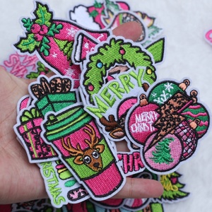 Atacado de 36 Peças de <span class=keywords><strong>Patches</strong></span> de Natal Bordados para Roupas, Chapéus e Decorações da Série Bastão de Caminhada para Idosos - Product Image 5