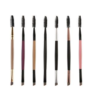 Wholesale Makeup Tool Double End <b>Angled</b> <b>Eyebrow</b> Eyelash <b>Brush</b> <b>Eyebrow</b> Comb Mascara <b>Brush</b> Private Label - Product Image 1