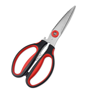 <b>Kitchen</b> <b>Scissors</b> Stainless Steel Black And Red Straight Head For Home Use Multi Purpose Cutting Tool - Product Image 3