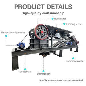 Máquina trituradora de mandíbula de roca de gran tamaño de alimentación, triturador de piedras de Material duro, operaciones de cantera minera, reducción de mineral de alta eficiencia - Product Image 3