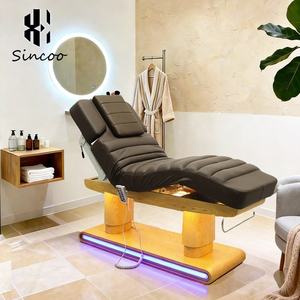 High Quality Wooden Base Electric Beauty Facial Massage <b>Bed</b> <b>LED</b> Light Double Column 4 Motor High Load Bearing for School Hotel - Product Image 1