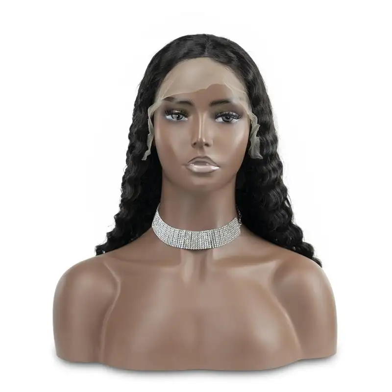 Peluca de cabello humano hd para mujeres negras, postizo de encaje frontal, pelo brasileño, prepluck