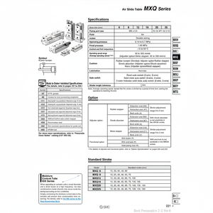 MXQ12-75CT โต๊ะสไลด์ลมนิวเมติก SMC - Product Image 1