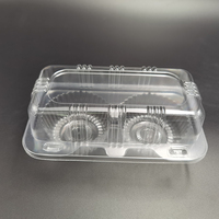 Boîte à dessert de gâteau en plastique jetable carré en blister dur PET transparent