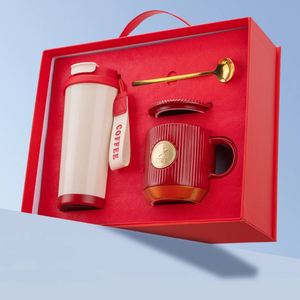 High Luxury Brand Custom Design Magnetic Design Textured Letterpress Printed Personalized Stainless Steel Gift <b>Mug</b> Coffee Set - Product Image 4