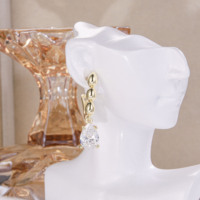 Joyería Cm de Latón al Por Mayor Pendientes de Aro Huggie con Circón Bañados en Oro de 14k para Mujer Diseño Clásico de Moda Más Vendido Oro Laminado