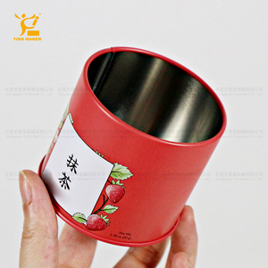 Hộp đựng trà matcha kim loại tròn, in tùy chỉnh, thiết kế mới, màu xanh trắng, dùng để đựng cà phê, trà, hạt trà - Product Image 5