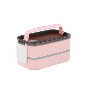 Schichten rechteckige auslaufsichere beheizbare Edelstahl-Lebensmittelbehälter Kunststoff Kinder-Bento-Schachtel Lunchbox