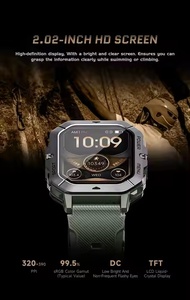 2.02Inch Large Screen Outdoor Smart Watch 410Mah Big <b>Battery</b> Heart Rate Waterproof Calling C28 Smartwatch 1ATM - Product Image 1
