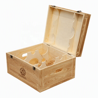 Caisse à vin en bois massif de qualité supérieure avec logo personnalisé, finition bois naturel, étui de transport pour spiritueux, pour la vente en gros aux vignobles