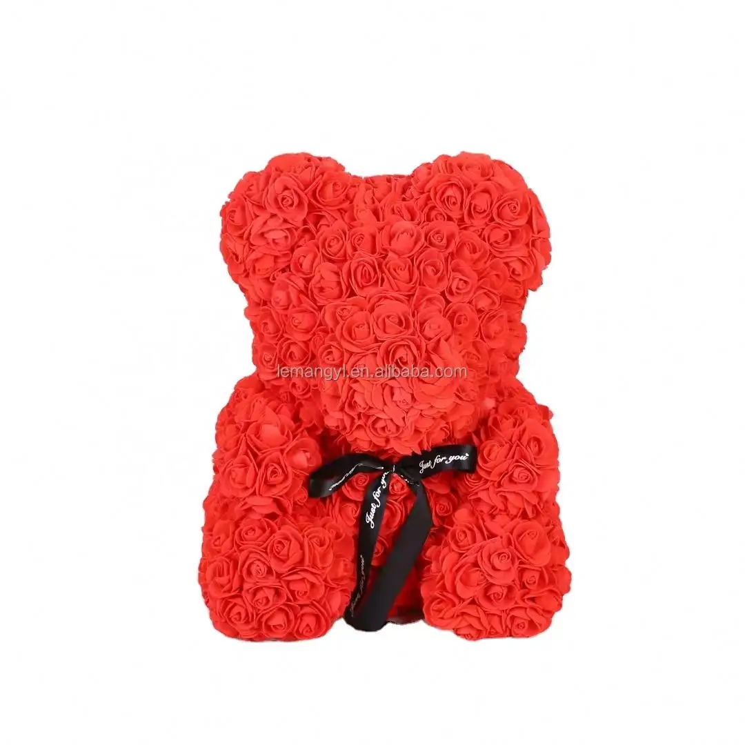 High Quality Golden Supplier Red Rose Bear With Heart 70Cm Big Size Wholesale