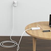Stop Kontak Ekstensi 13A, 125V, 2 Stop Kontak dengan Port Pengisian Cepat USB-A & USB-C PD30W, Soket Standar AS dengan Lampu LED