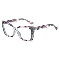 Montures de lunettes carrées de couleurs mélangées à la mode personnalisation en gros vente chaude lunettes à monture carrée couleur transparente