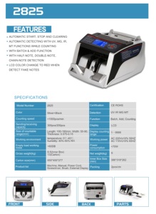 Mô hình mới 2825a UV/MG hóa đơn <span class=keywords><strong>Counter</strong></span> Máy tệ truy cập tiền đếm máy - Product Image 6