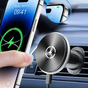 Drahtloses Ladegerät Magnetischer Telefon halter Kompatibel mit MagSafe 15W Auto halterung Stabiler Metall haken clip Passend für iPhone Auto ladegerät