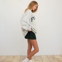 Sweat à capuche surdimensionné en coton pour femme, brodé sur mesure, col rond, tricoté, design de créateur, ensemble unisexe, personnalisation avec logo