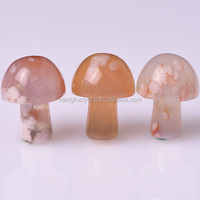 Figurine miniature sculptée à la main en agate de fleurs de cerisier, cristal de pierre précieuse naturelle, pour la décoration intérieure et la guérison Reiki