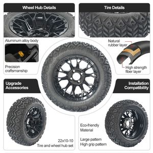Nuevo Juego de Llantas y Ruedas Genek Tubeless de 14 Pulgadas 23*10-14 con Rin de Aluminio, Diseño de Llanta Radial - Product Image 6