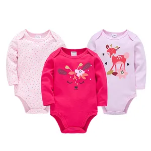 Primavera body per bambine 3 pz/lotto manica lunga neonato cotone 100% 0-24 mesi vestiti per neonati