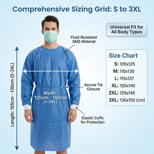 Kunden spezifisches Einweg-Labor kittel für Frauen <span class=keywords><strong>SMS</strong></span>-Isolation kleid mit Ozon desinfektion funktion - Product Image 6