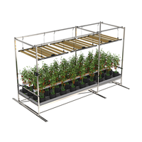 Étagères de culture hydroponique à double niveau en aluminium, réglables en hauteur sur 3 positions, faciles à assembler, design écologique pour serre intérieure