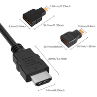 Adaptor Mini HDMI konektor HDMI kabel HDMI 3 In1 HD 1M 1.5 meter kualitas tinggi kompatibel untuk PS3 HDTV DVD XBOX