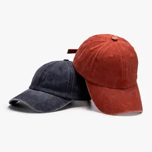 Wholesale Unisex Vintage Cotton Adjustable Dad Hat Dyed Distressed Sports Caps Blank Washed Baseball Cap