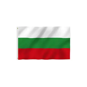 Wholesale Fast Shipping Printed Polyester 3x5 ft Brass Grommet Canvas Header Double Stitched Brand New Republic of Bulgaria Flag