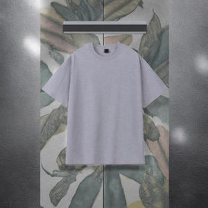 T-shirt en maille à manches courtes à col rond pour homme, coupe décontractée, en polyester/coton de haute qualité, écologique, logo personnalisé OEM, uni - Product Image 2