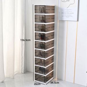 Nouvelle arrivée Haogle, boîte de rangement pour chaussures en plastique PP magnétique pliable rectangulaire avec une capacité de 6 à 10 L, design moderne - Product Image 6