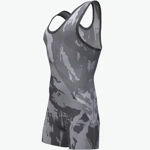 Atacado Sublimated Wrestling Singlet Design Personalizado Ternos Wrestling Halterofilismo Power Training Homens Wrestling Singlets