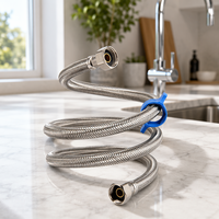Tuyau tressé en acier inoxydable certifié NSF 61, ligne d'alimentation flexible pour eau potable, SS304, OEM ODM, vente en gros, salle de bain, cuisine